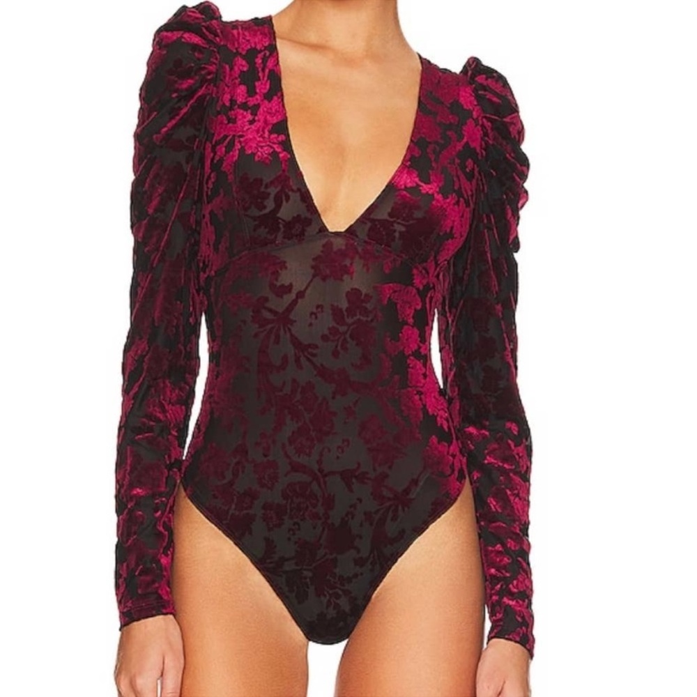 Free People Magic Hour Body Suit Red Women Size S